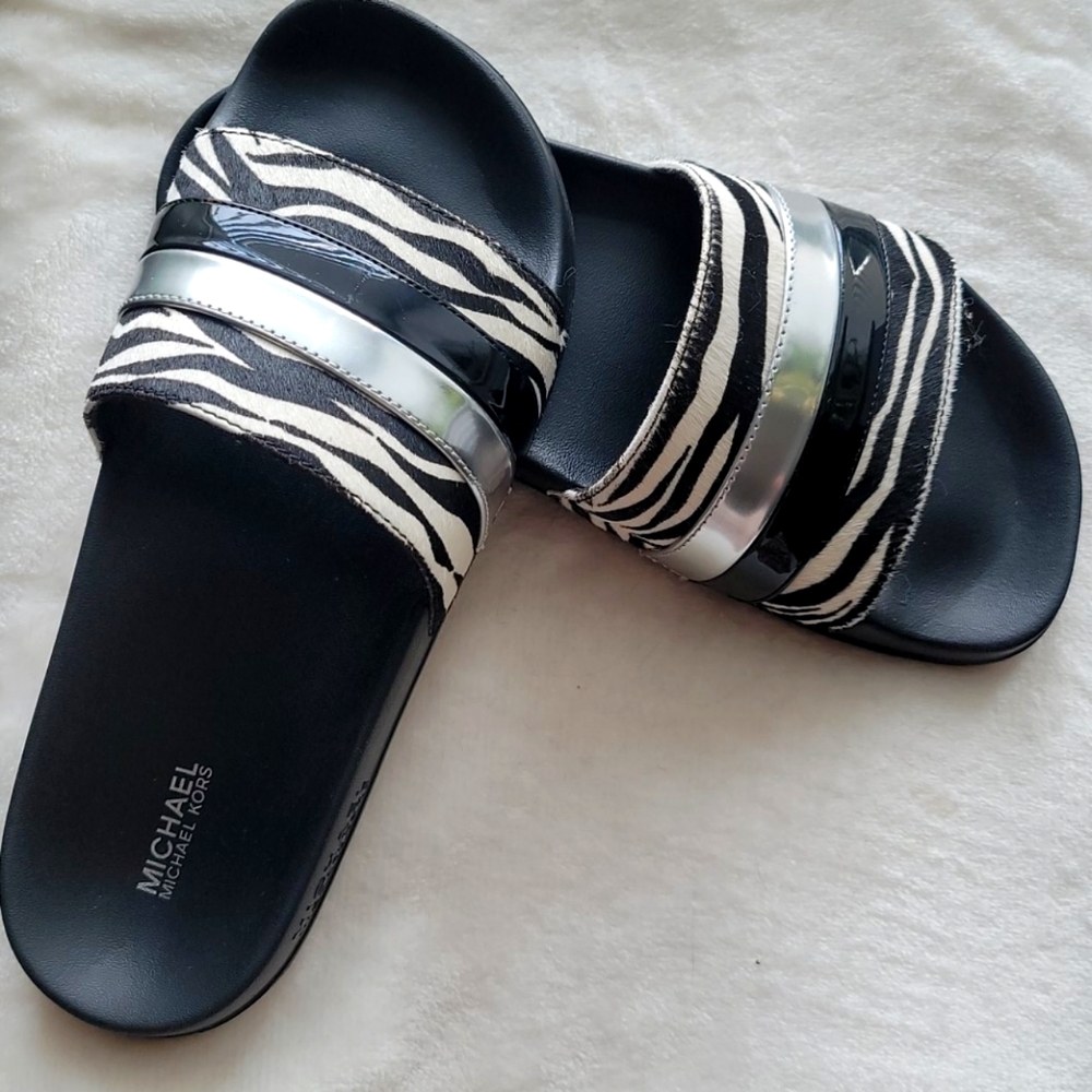 Michael Kors Zebra Slides 7.5